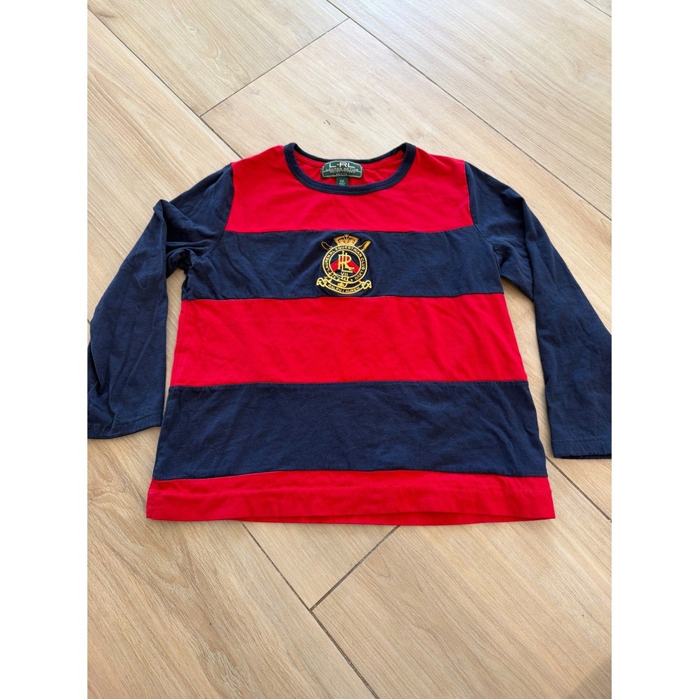 Vintage Lauren Active Ralph Lauren Striped Equestrian Crest Long Sleeve Shirt PM